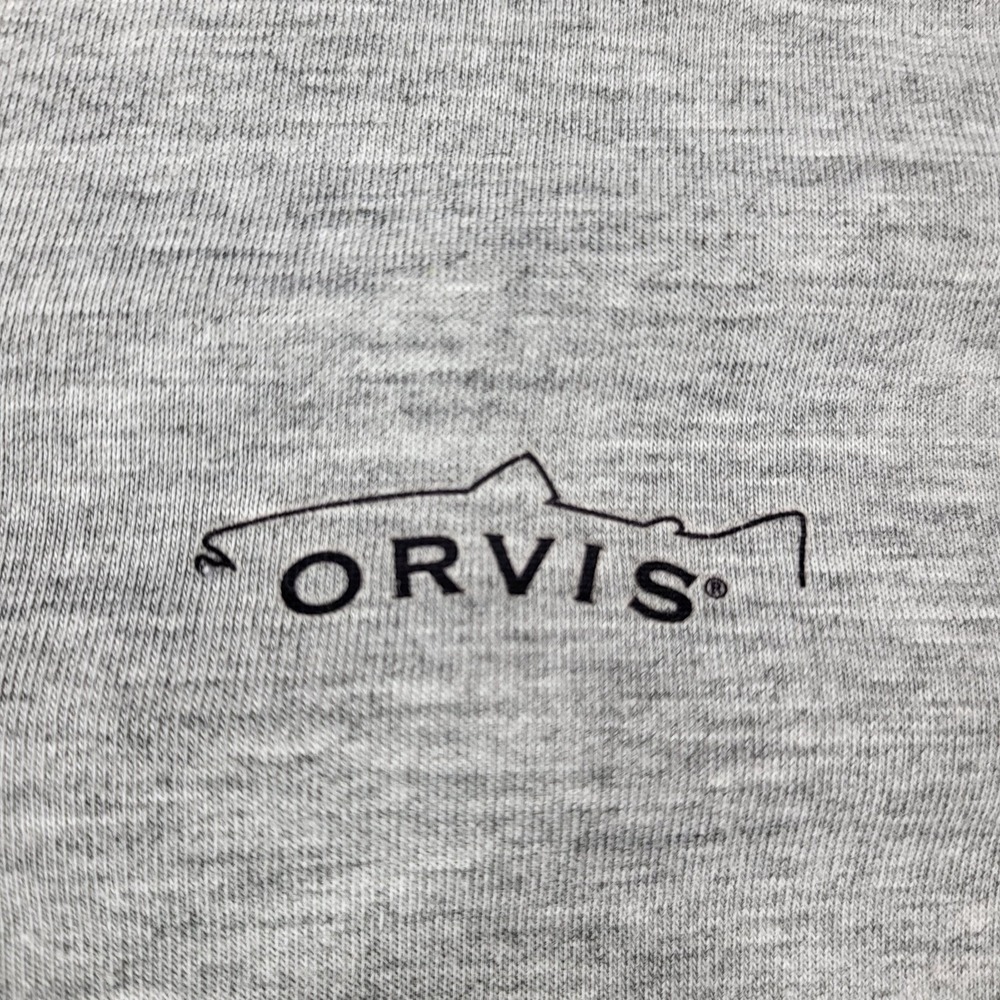 Orvis Pullover Mens Large Gray Trout Bum 1/4 Zip Long Sleeve Fishing Shirt - Picture 2 of 7